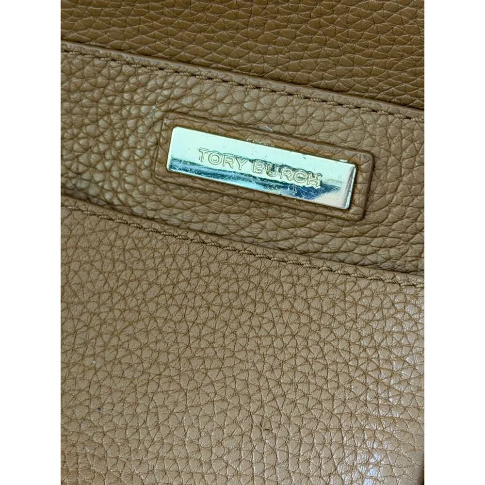 Tory Burch Perry Tote Bag Camel & Brown Pebbled Leather Shoulder Strap
